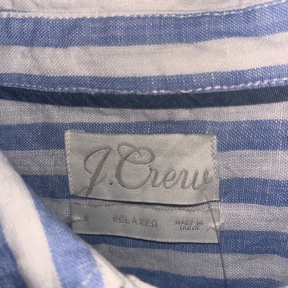 NEW J.Crew Relaxed-fit short-sleeve Baird McNutt Irish linen shirt in stripe - Picture 3 of 4